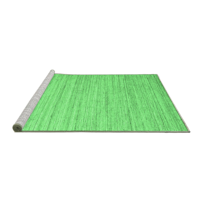 Sideview of Machine Washable Abstract Emerald Green Contemporary Area Rugs, wshcon1719emgrn