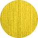 Round Abstract Yellow Contemporary Rug, con1719yw