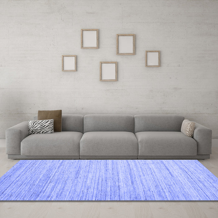 Machine Washable Abstract Blue Contemporary Rug in a Living Room, wshcon1719blu