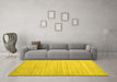 Machine Washable Abstract Yellow Contemporary Rug in a Living Room, wshcon1719yw