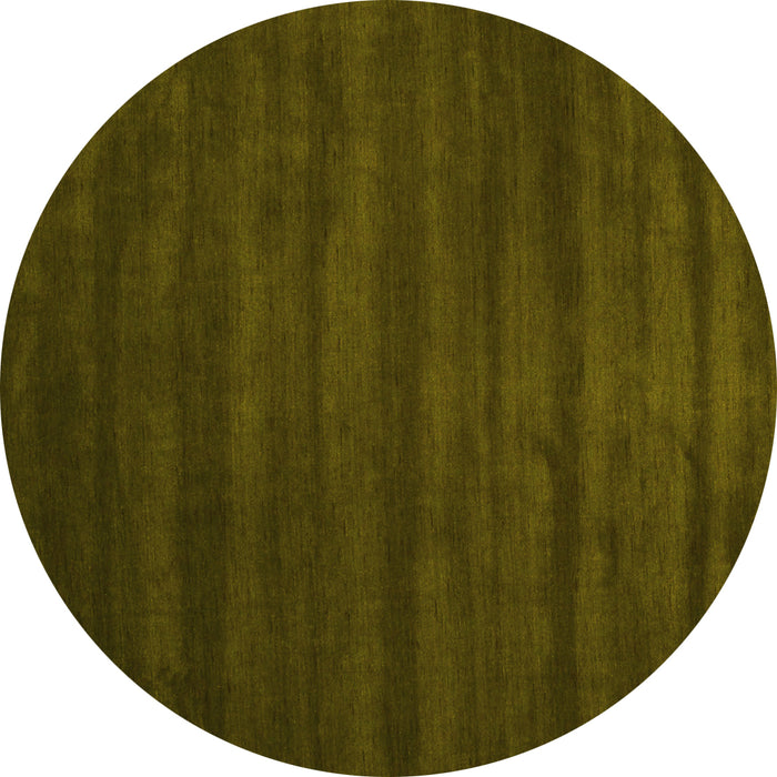 Round Machine Washable Abstract Yellow Contemporary Rug, wshcon171yw