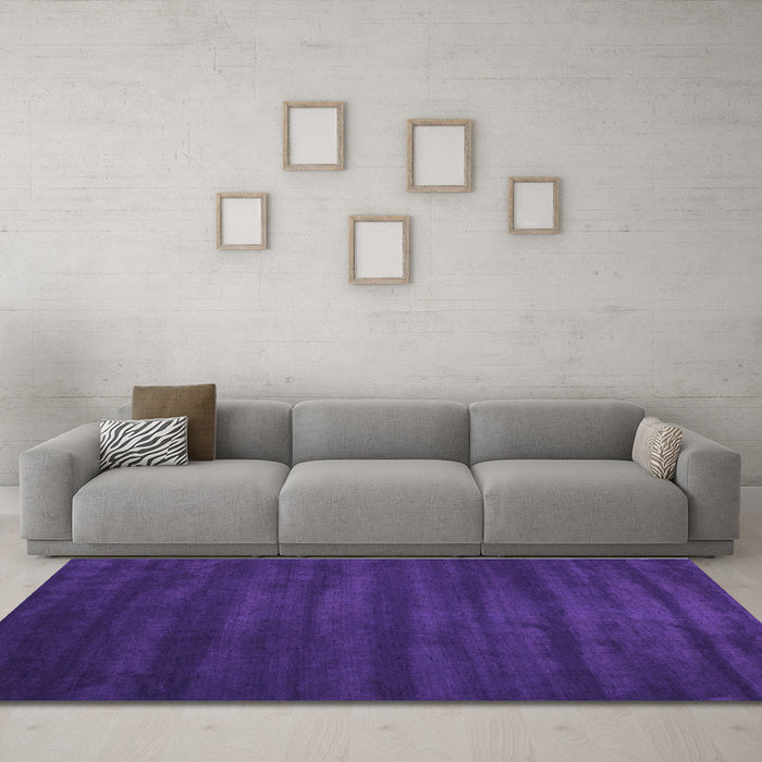 Machine Washable Abstract Purple Contemporary Area Rugs in a Living Room, wshcon171pur