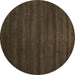 Round Abstract Brown Contemporary Rug, con171brn