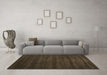 Machine Washable Abstract Brown Contemporary Rug in a Living Room,, wshcon171brn