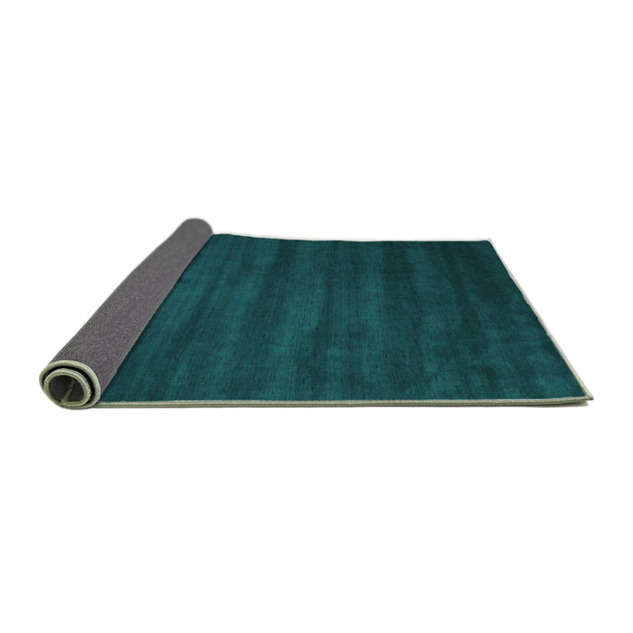 Sideview of Abstract Turquoise Contemporary Rug, con171turq