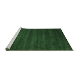 Sideview of Machine Washable Abstract Emerald Green Contemporary Area Rugs, wshcon171emgrn
