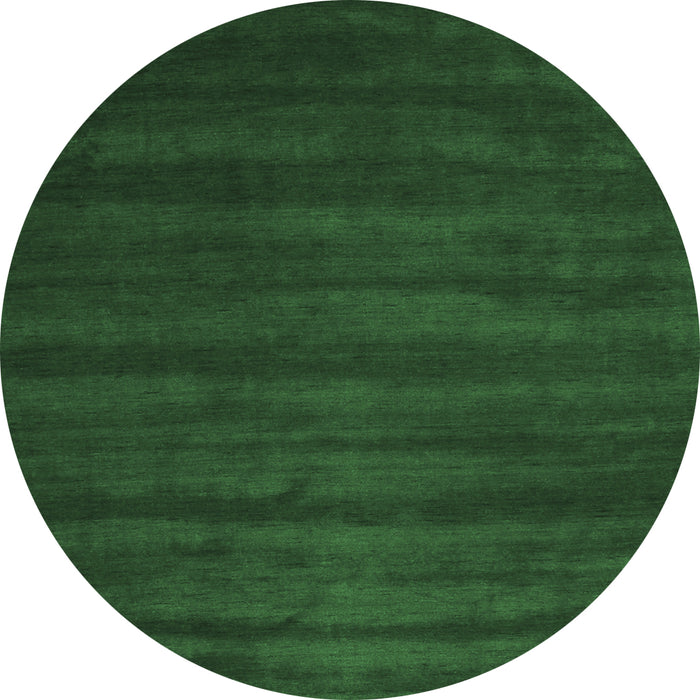Round Machine Washable Abstract Emerald Green Contemporary Area Rugs, wshcon171emgrn