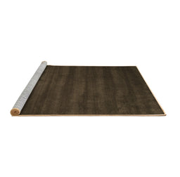 Sideview of Machine Washable Abstract Brown Contemporary Rug, wshcon171brn