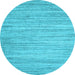 Round Abstract Light Blue Contemporary Rug, con1720lblu