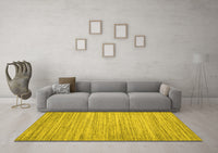 Machine Washable Abstract Yellow Contemporary Rug, wshcon1720yw