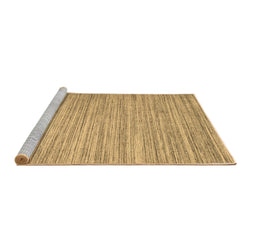 Sideview of Machine Washable Abstract Brown Contemporary Rug, wshcon1720brn