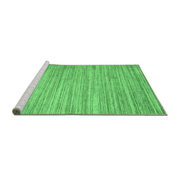 Sideview of Machine Washable Abstract Emerald Green Contemporary Area Rugs, wshcon1720emgrn