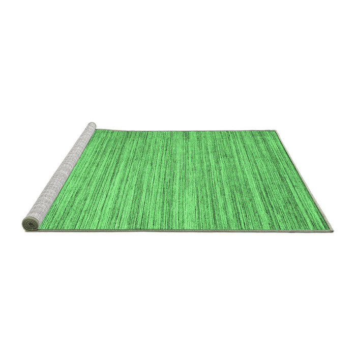 Sideview of Machine Washable Abstract Emerald Green Contemporary Area Rugs, wshcon1720emgrn
