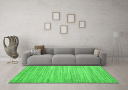Machine Washable Abstract Green Contemporary Area Rugs in a Living Room,, wshcon1720grn