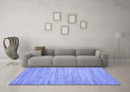 Machine Washable Abstract Blue Contemporary Rug in a Living Room, wshcon1720blu