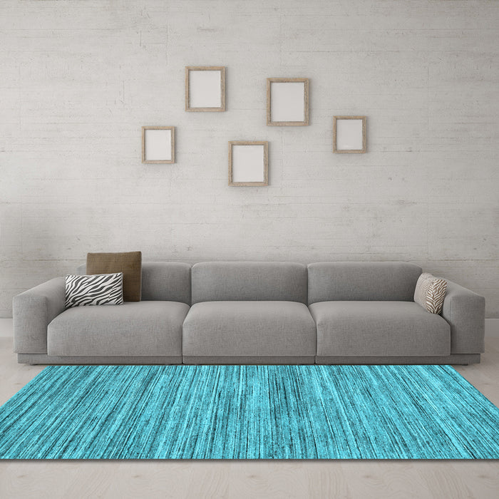 Machine Washable Abstract Light Blue Contemporary Rug in a Living Room, wshcon1721lblu