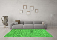 Machine Washable Abstract Green Contemporary Rug, wshcon1721grn