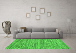 Machine Washable Abstract Green Contemporary Area Rugs in a Living Room,, wshcon1721grn