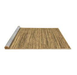 Sideview of Machine Washable Abstract Brown Contemporary Rug, wshcon1721brn