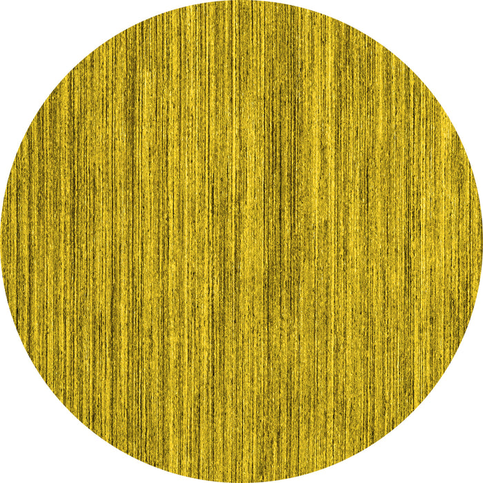 Round Machine Washable Abstract Yellow Contemporary Rug, wshcon1721yw
