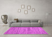 Machine Washable Abstract Pink Contemporary Rug in a Living Room, wshcon1721pnk