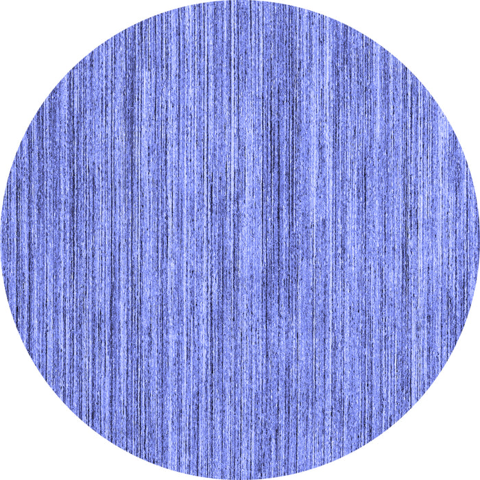 Round Abstract Blue Contemporary Rug, con1721blu