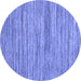 Round Abstract Blue Contemporary Rug, con1721blu