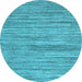 Round Abstract Light Blue Contemporary Rug, con1721lblu