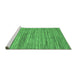 Sideview of Machine Washable Abstract Emerald Green Contemporary Area Rugs, wshcon1721emgrn