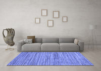 Machine Washable Abstract Blue Contemporary Rug, wshcon1721blu