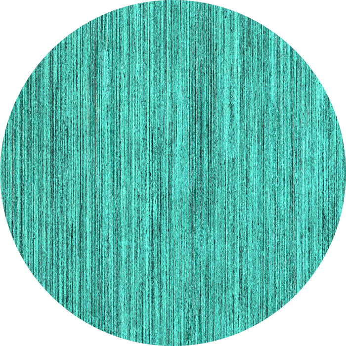 Round Machine Washable Abstract Turquoise Contemporary Area Rugs, wshcon1721turq