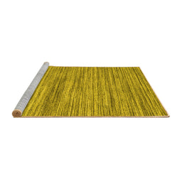 Sideview of Machine Washable Abstract Yellow Contemporary Rug, wshcon1721yw