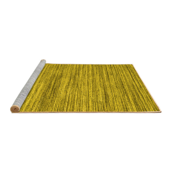 Sideview of Machine Washable Abstract Yellow Contemporary Rug, wshcon1721yw
