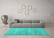 Machine Washable Abstract Turquoise Contemporary Area Rugs in a Living Room,, wshcon1722turq