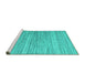 Sideview of Machine Washable Abstract Turquoise Contemporary Area Rugs, wshcon1722turq