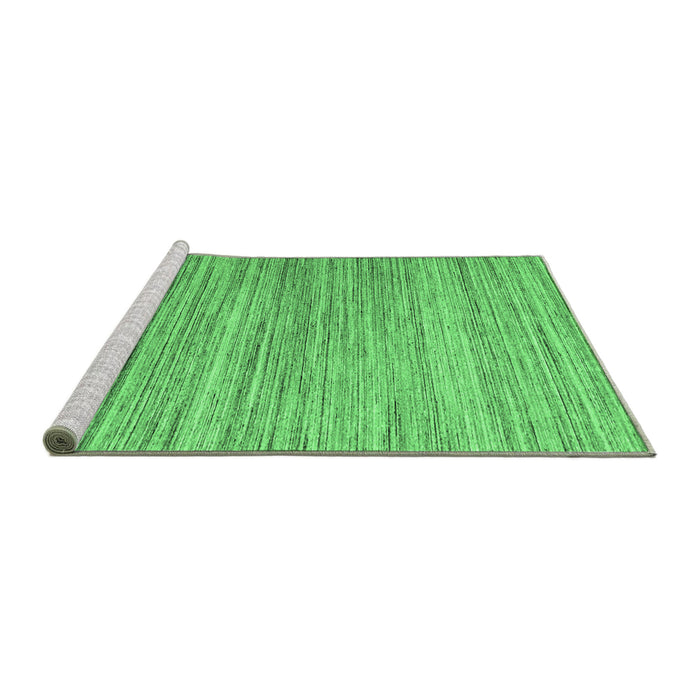 Sideview of Machine Washable Abstract Emerald Green Contemporary Area Rugs, wshcon1722emgrn