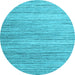 Round Machine Washable Abstract Light Blue Contemporary Rug, wshcon1722lblu