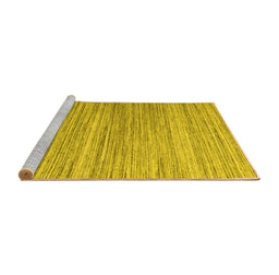 Sideview of Machine Washable Abstract Yellow Contemporary Rug, wshcon1722yw