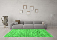 Machine Washable Abstract Green Contemporary Rug, wshcon1722grn