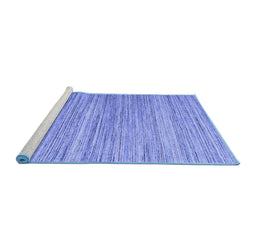 Sideview of Machine Washable Abstract Blue Contemporary Rug, wshcon1722blu