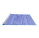 Sideview of Machine Washable Abstract Blue Contemporary Rug, wshcon1722blu