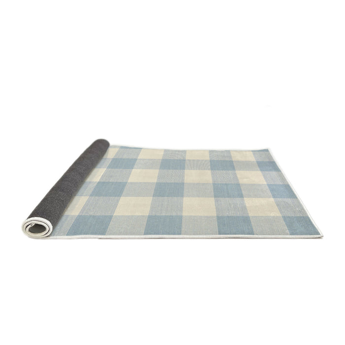 Thickness of Contemporary Light Steel Blue Checkered Rug, con1723