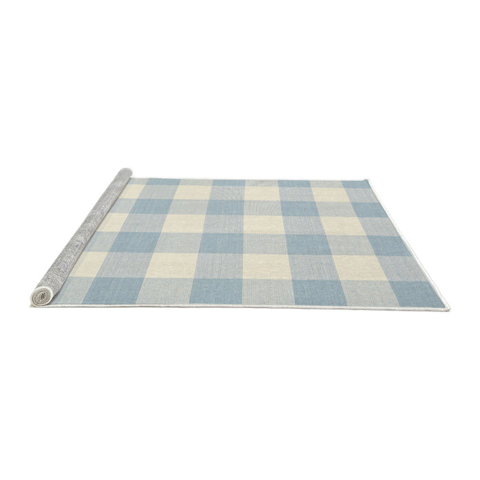 Serging Thickness of Machine Washable Contemporary Light Steel Blue Rug, wshcon1723