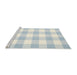 Serging Thickness of Machine Washable Contemporary Light Steel Blue Rug, wshcon1723