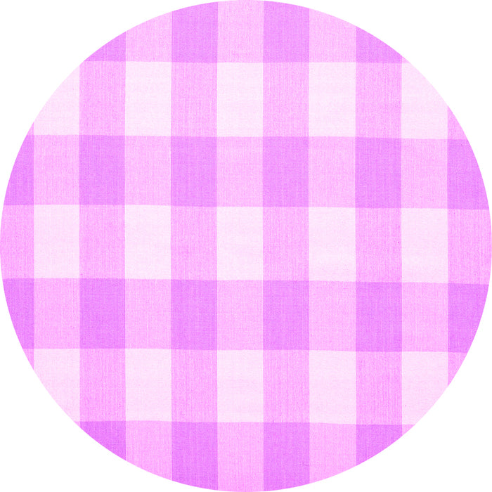 Round Checkered Pink Modern Rug, con1723pnk