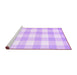 Sideview of Machine Washable Checkered Purple Modern Area Rugs, wshcon1723pur