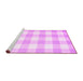 Sideview of Machine Washable Checkered Pink Modern Rug, wshcon1723pnk