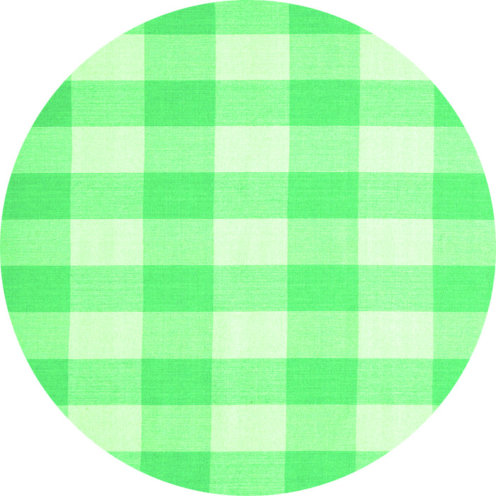 Machine Washable Checkered Green Modern Area Rugs, wshcon1723grn