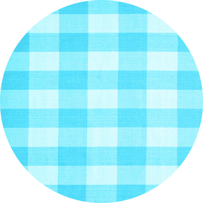Round Checkered Light Blue Modern Rug, con1723lblu