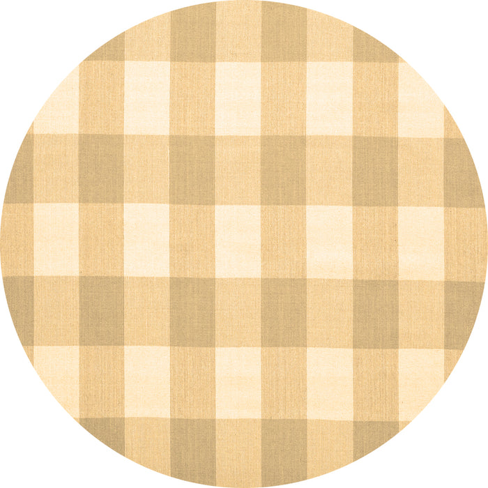 Round Checkered Brown Modern Rug, con1723brn